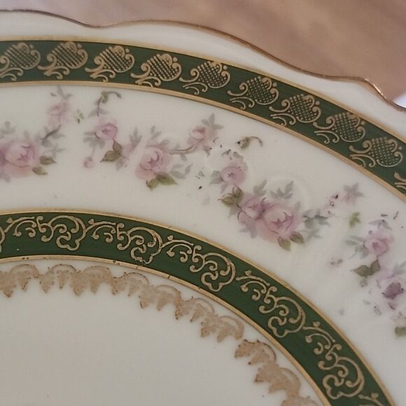 Antique Wheelock ? Limoges ?Hand Painted Porcelain 7.5” Plate Gold Rim - Picture 9 of 10